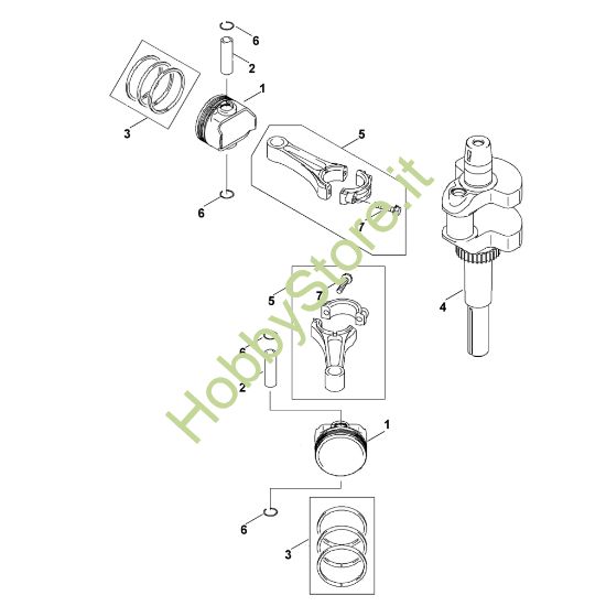 Picture of C - Pistone/albero motore FH381V-AS51